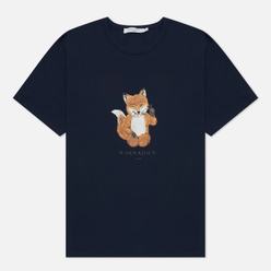 Мужская футболка Maison Kitsune All Right Fox Print Classic Navy
