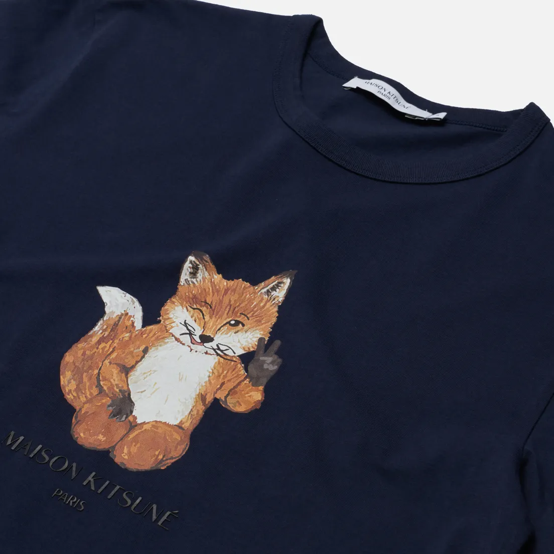 Maison Kitsune Мужская футболка All Right Fox Print Classic