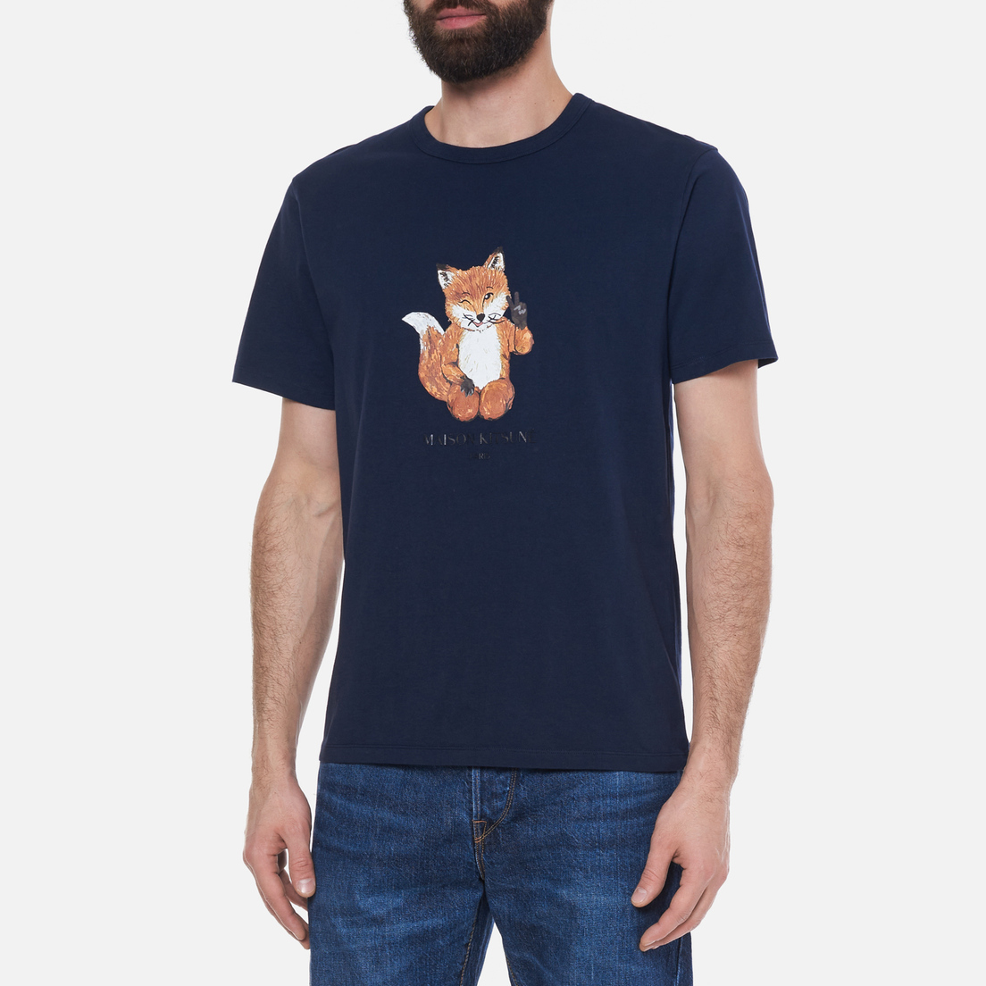 Maison Kitsune Мужская футболка All Right Fox Print Classic