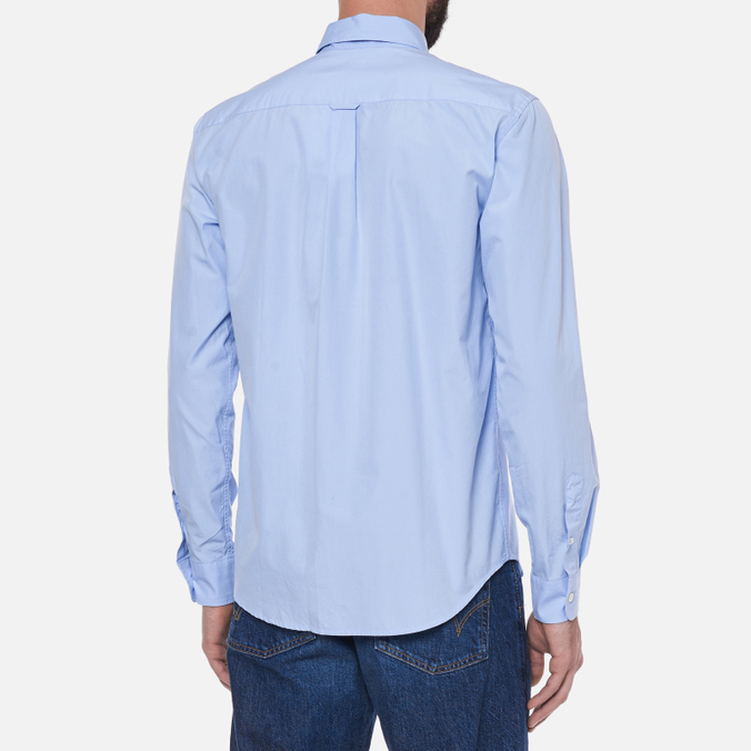 Мужская рубашка Maison Kitsune, цвет голубой, размер 42 HM00435WC0025-P410 Fox Head Embroidery Classic - фото 4