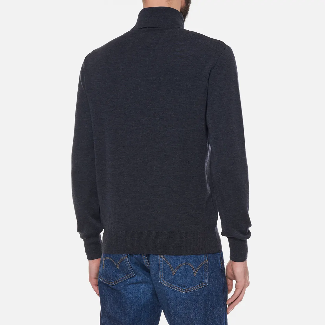 Maison Kitsune Мужской свитер Fox Head Patch Turtle Neck