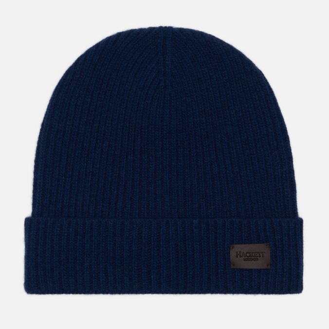 Шапка Hackett Ribbed Cashmere, цвет синий