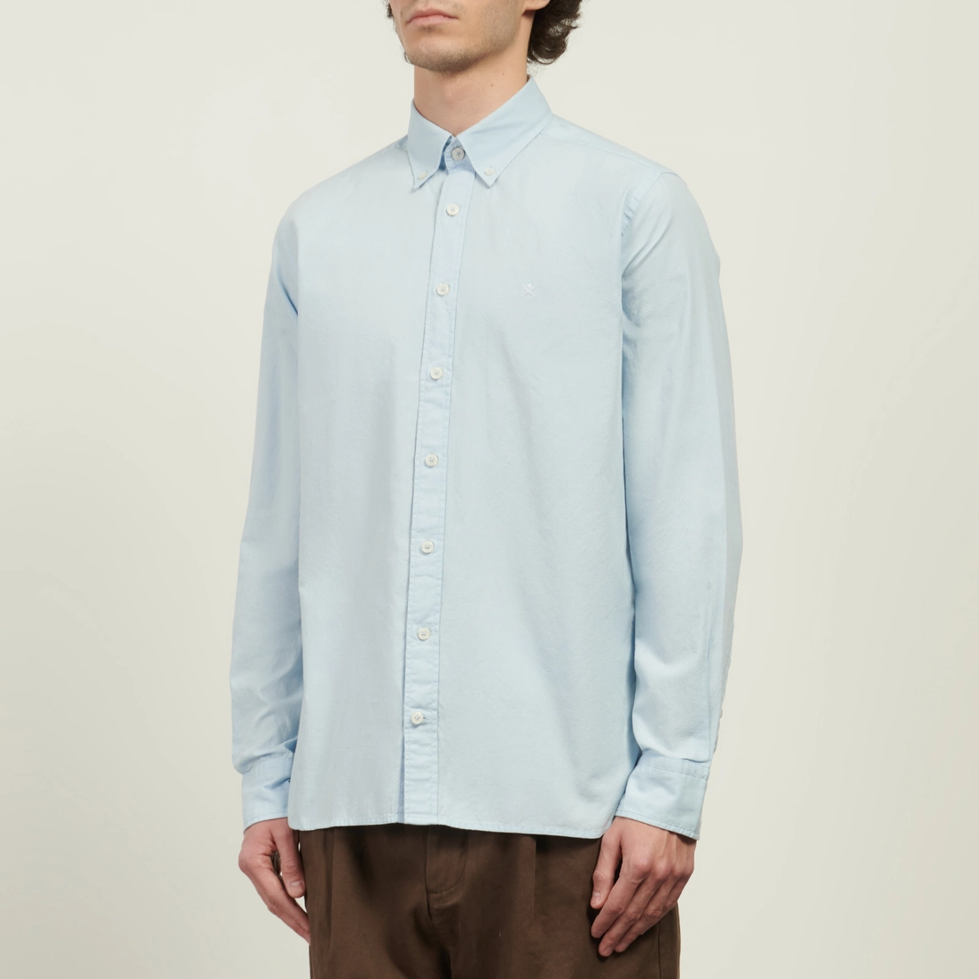 Hackett Мужская рубашка Essential Garment Dyed Oxford Logo