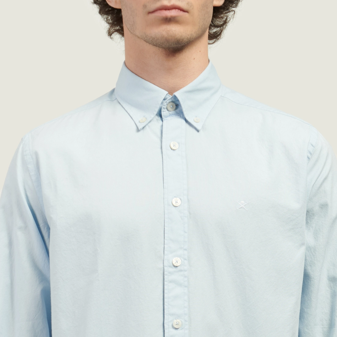 Hackett Мужская рубашка Essential Garment Dyed Oxford Logo