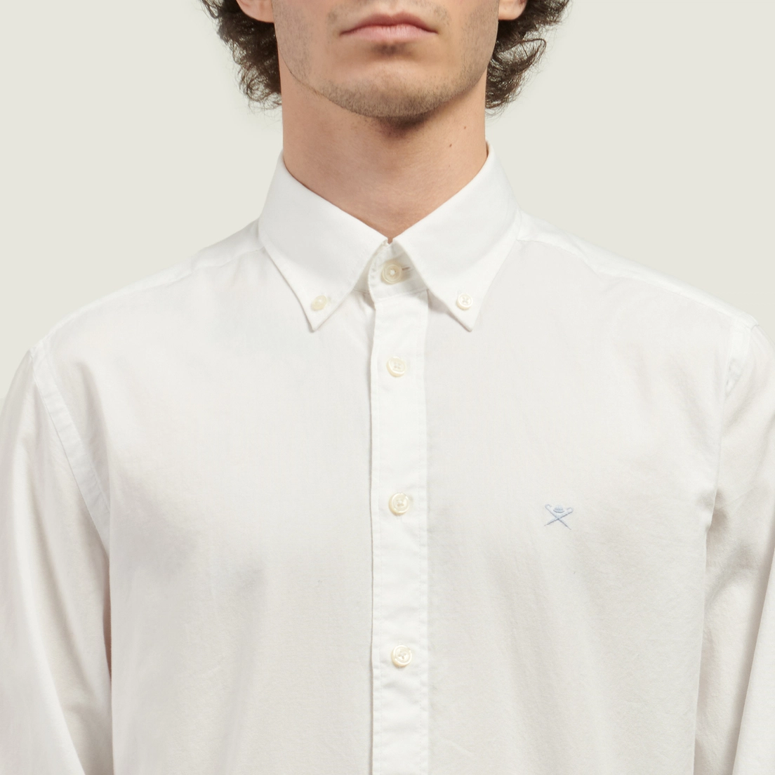 Hackett Мужская рубашка Essential Garment Dyed Oxford Logo