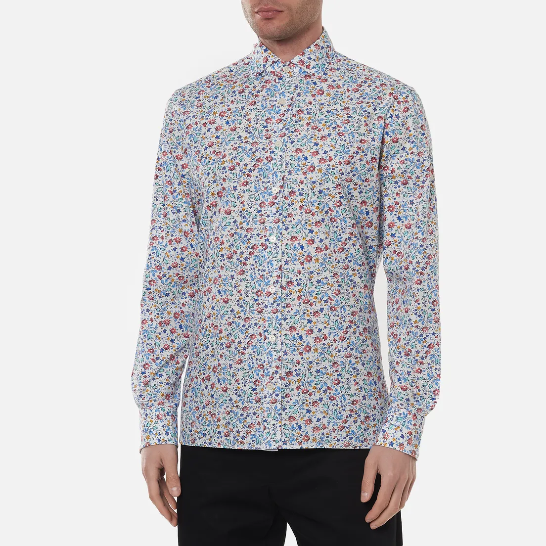 Hackett Мужская рубашка Floral Outline Print