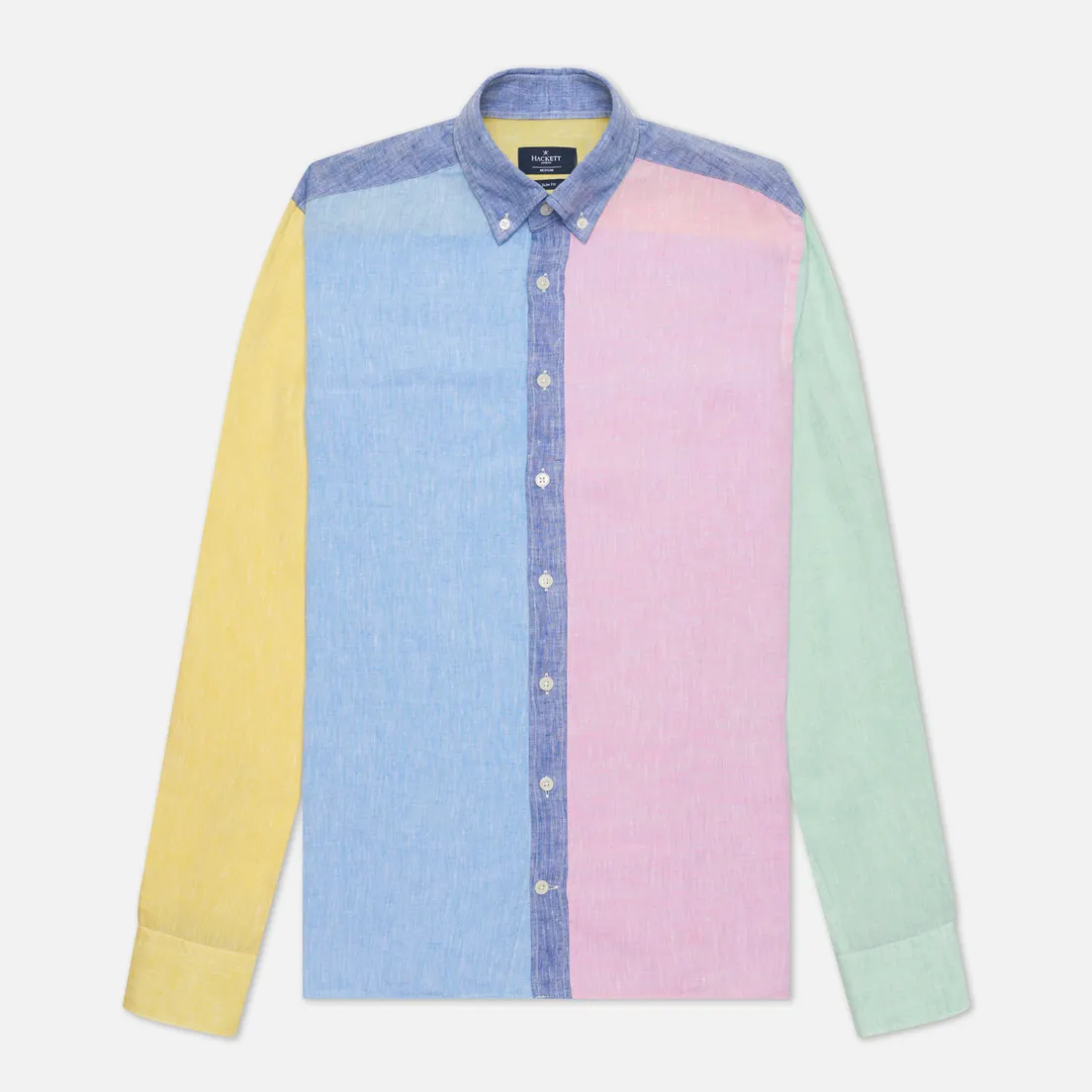 Hackett Мужская рубашка Multi Panel Linen
