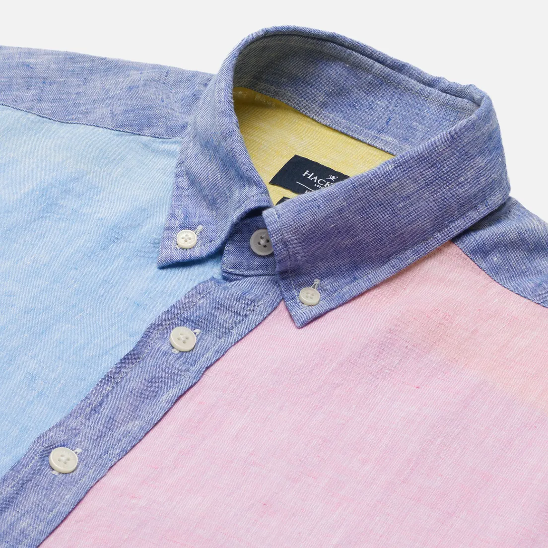 Hackett Мужская рубашка Multi Panel Linen