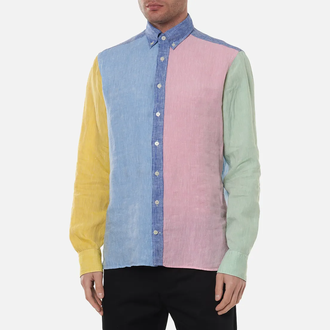 Hackett Мужская рубашка Multi Panel Linen