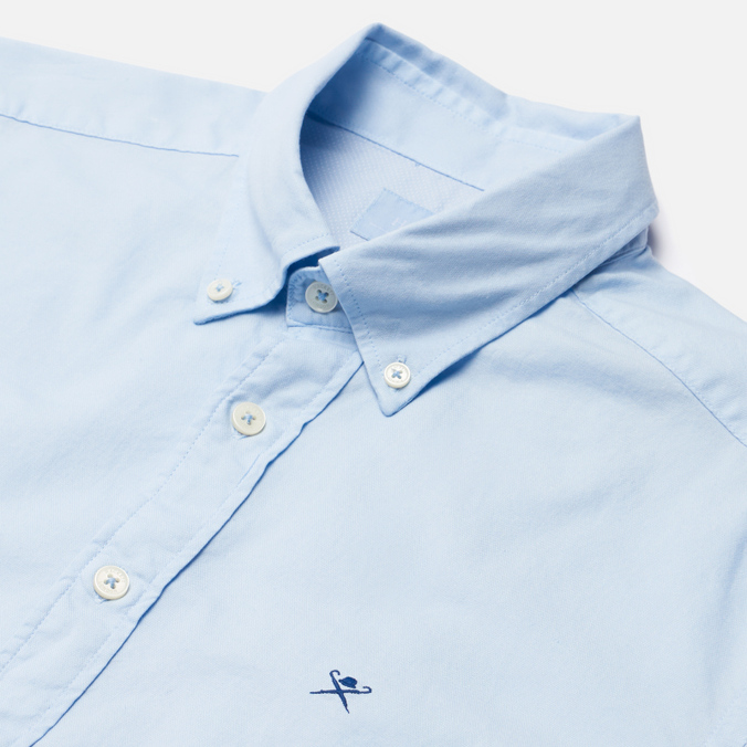 Мужская рубашка Hackett, цвет голубой, размер L HM308839-513 Slim Fit Garment Dyed Oxford - фото 2