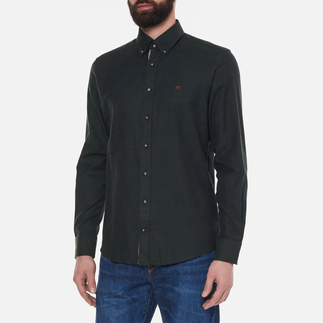 Hackett Мужская рубашка Slim Fit Contrast Detail Flannel