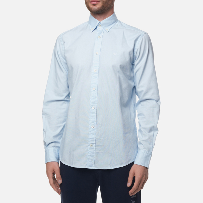 Мужская рубашка Hackett, цвет синий, размер S HM309044-551 Garment Dyed Oxford - фото 3