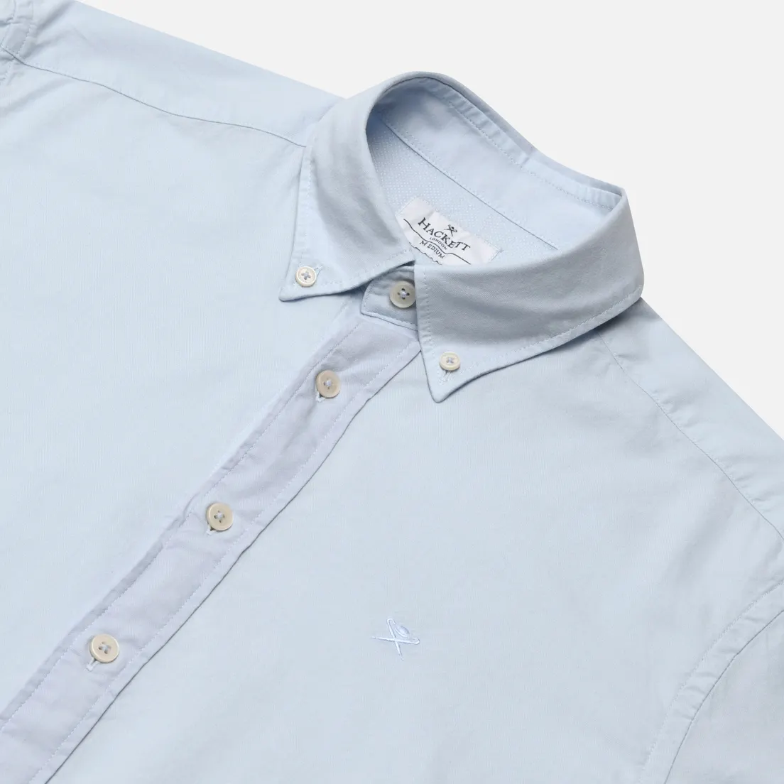 Hackett Мужская рубашка Embroidered Logo Garment Dyed Oxford