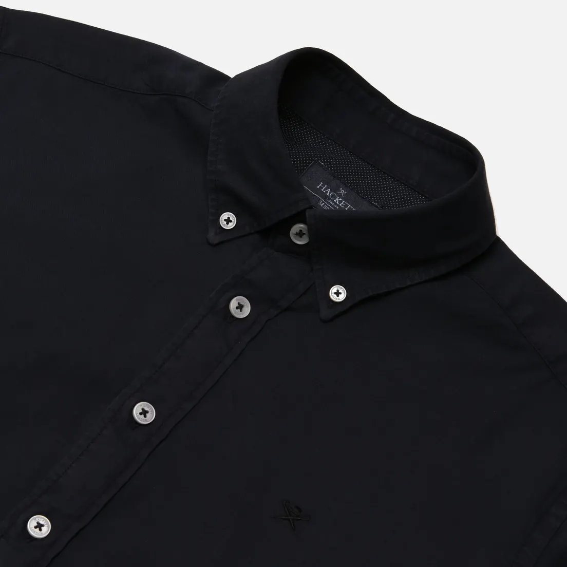 Hackett Мужская рубашка Embroidered Logo Garment Dyed Oxford
