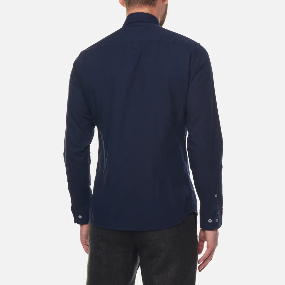 Hackett Мужская рубашка Embroidered Logo Garment Dyed Oxford