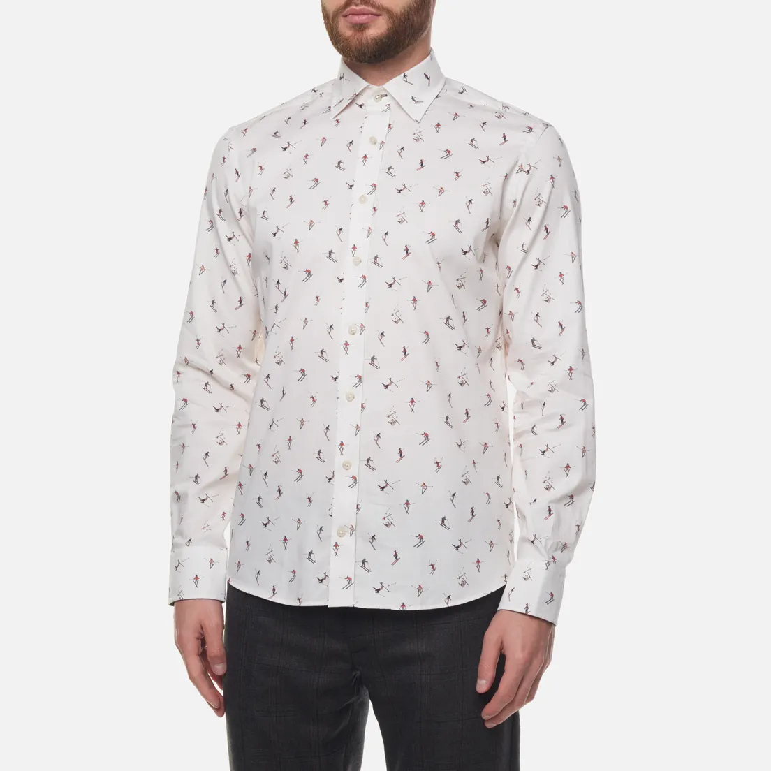 Hackett Мужская рубашка All Over Print Ski Jump