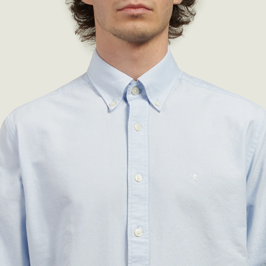 Hackett Мужская рубашка Washed Oxford Slim Fit