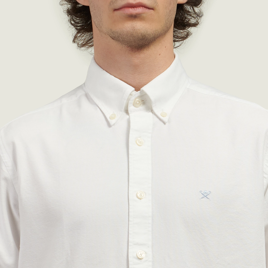 Hackett Мужская рубашка Washed Oxford Slim Fit