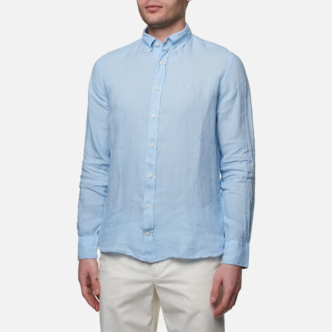 Hackett Мужская рубашка Garment Dyed Linen B Slim Fit