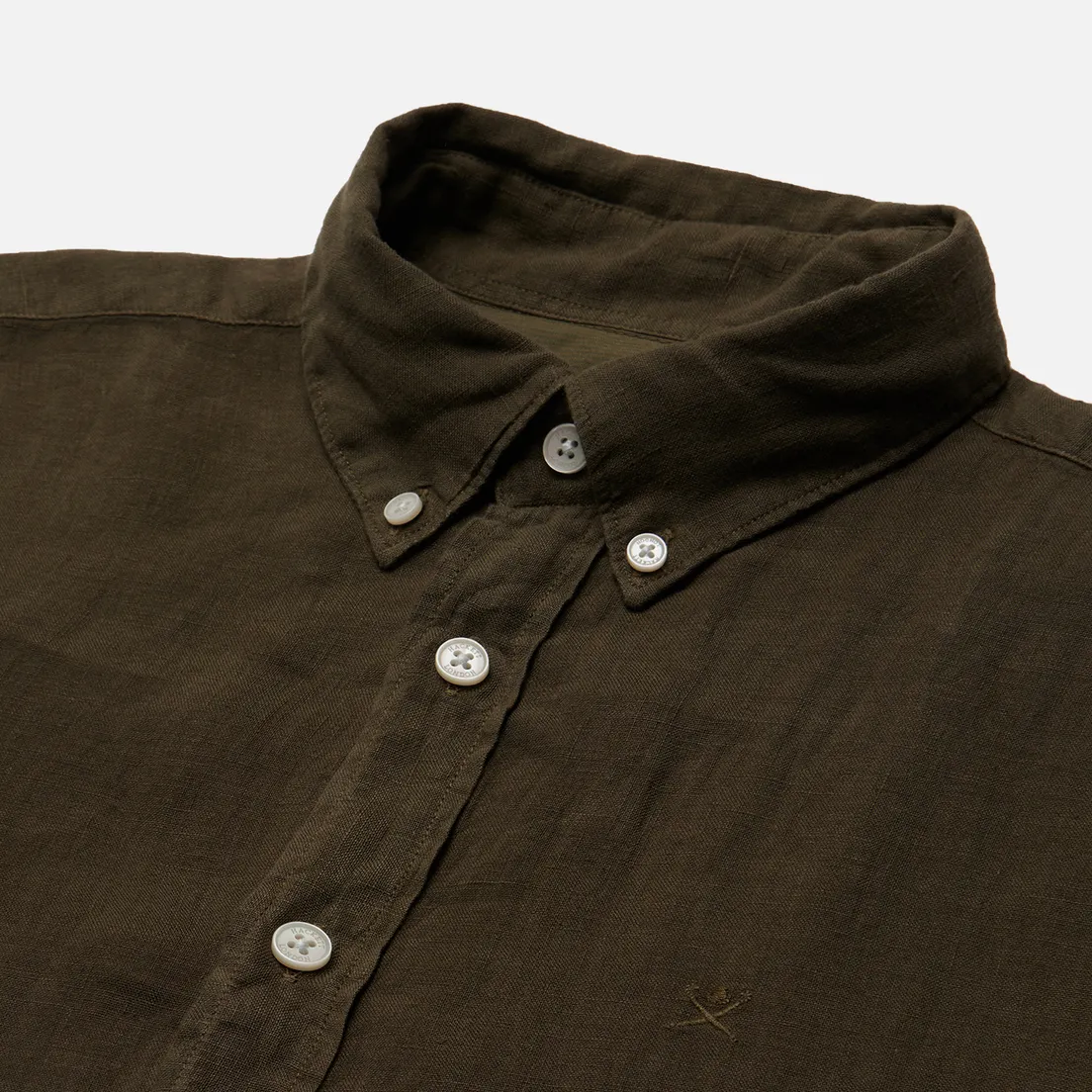 Hackett Мужская рубашка Garment Dyed Linen B Slim Fit