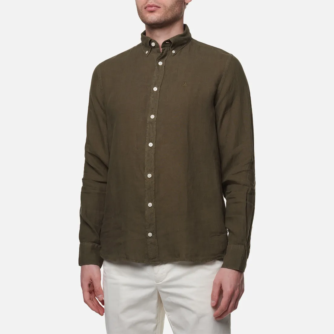 Hackett Мужская рубашка Garment Dyed Linen B Slim Fit