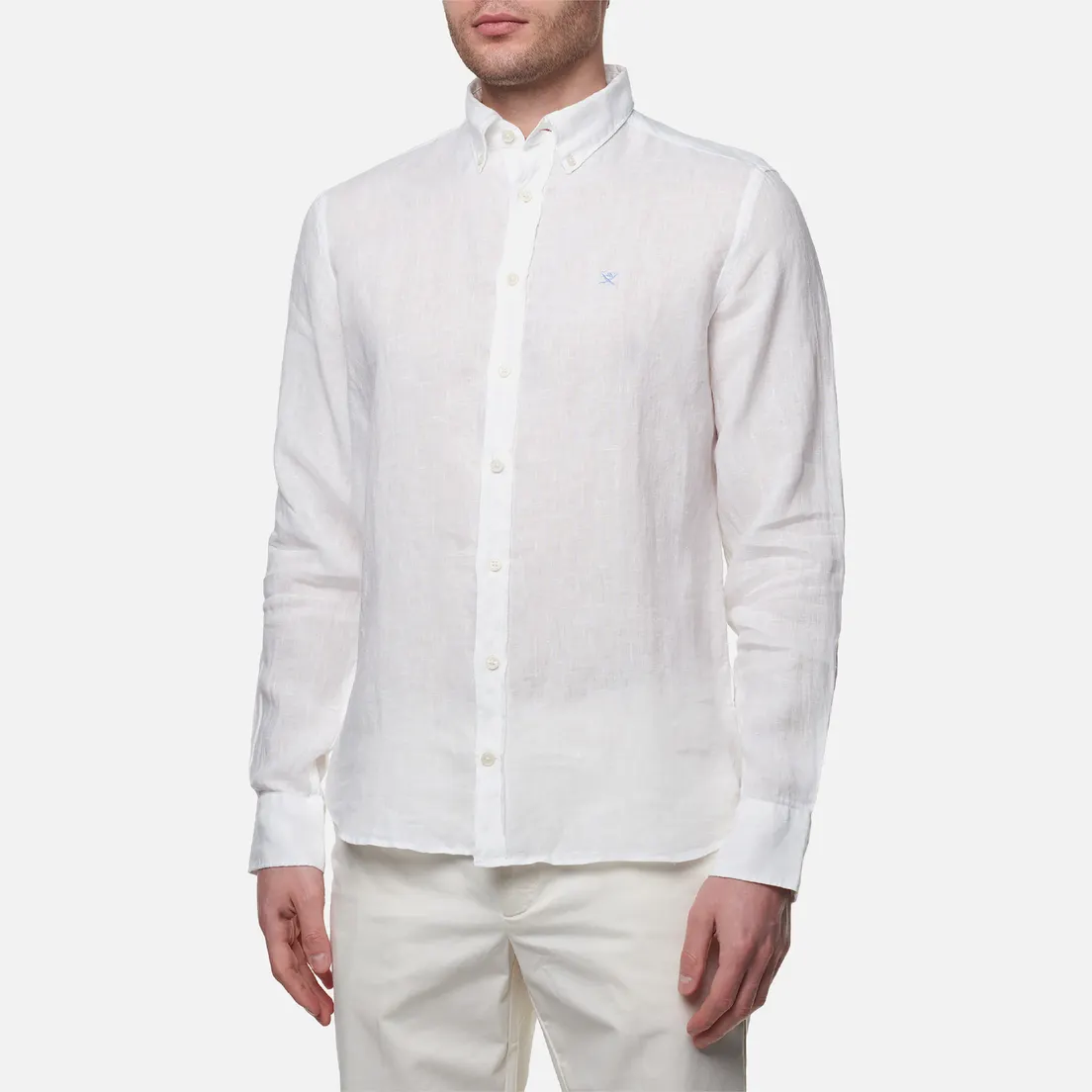 Hackett Мужская рубашка Garment Dyed Linen B Slim Fit