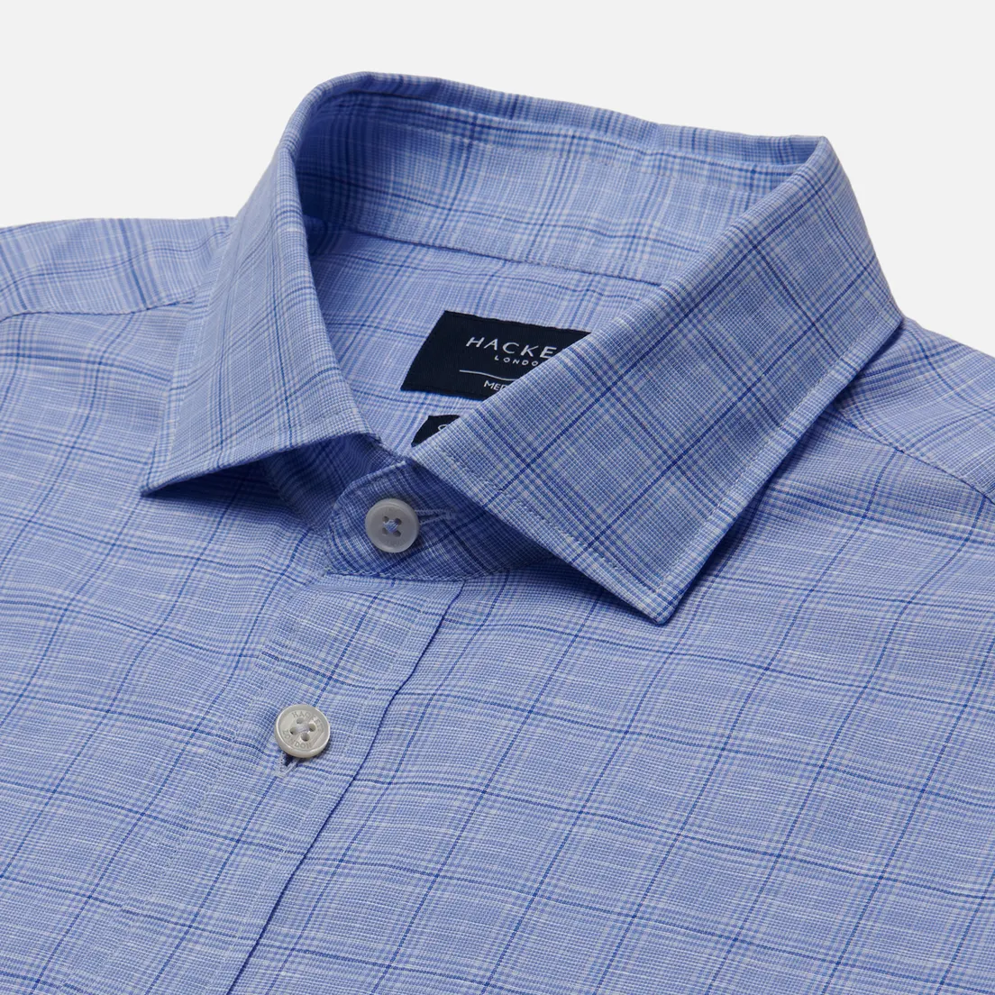 Hackett Мужская рубашка Cotton/Linen Sky Check