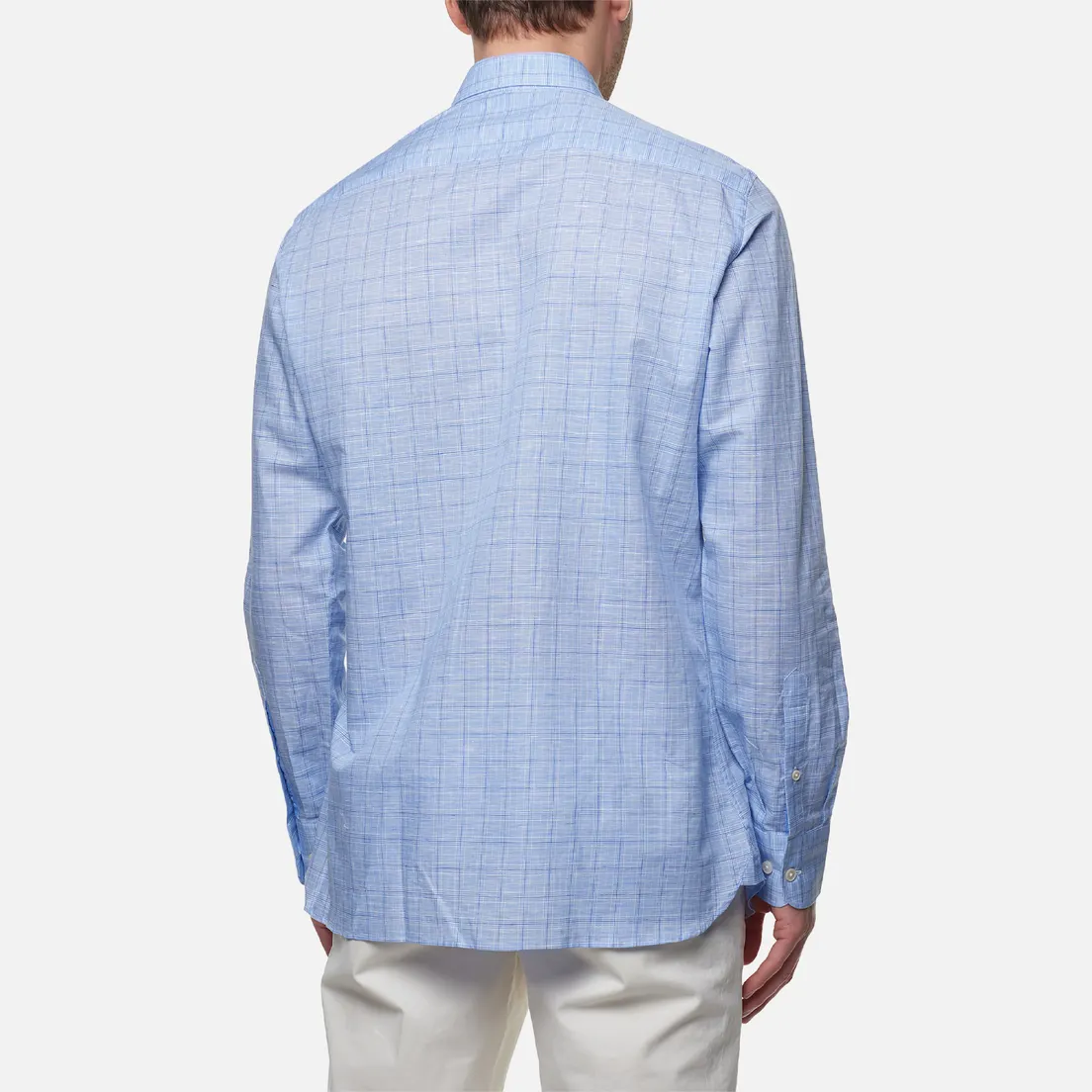 Hackett Мужская рубашка Cotton/Linen Sky Check
