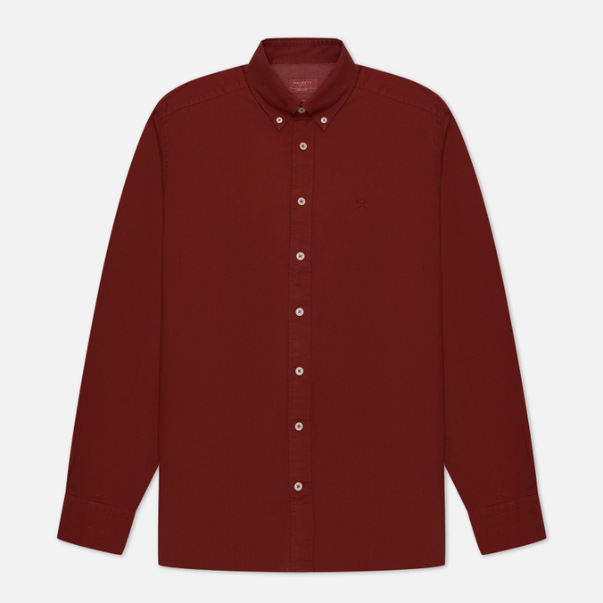 Мужская рубашка Hackett Garment Dyed Oxford Slim Fit Logo, цвет красный