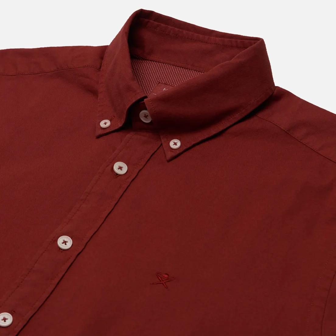 Hackett Мужская рубашка Garment Dyed Oxford Slim Fit Logo