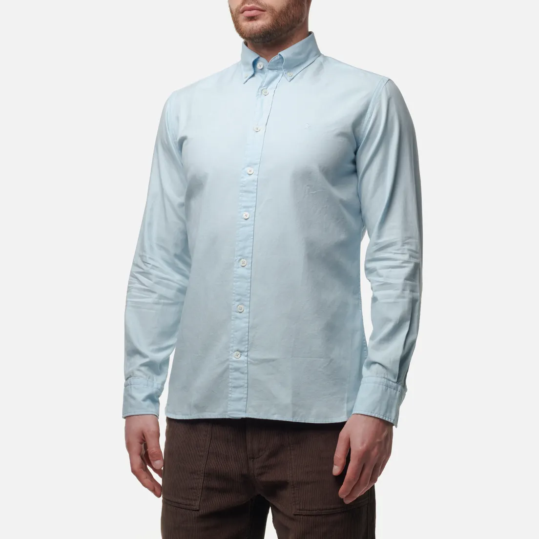 Hackett Мужская рубашка Garment Dyed Oxford Slim Fit Logo