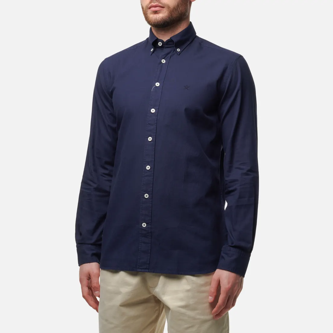 Hackett Мужская рубашка Garment Dyed Oxford Slim Fit Logo