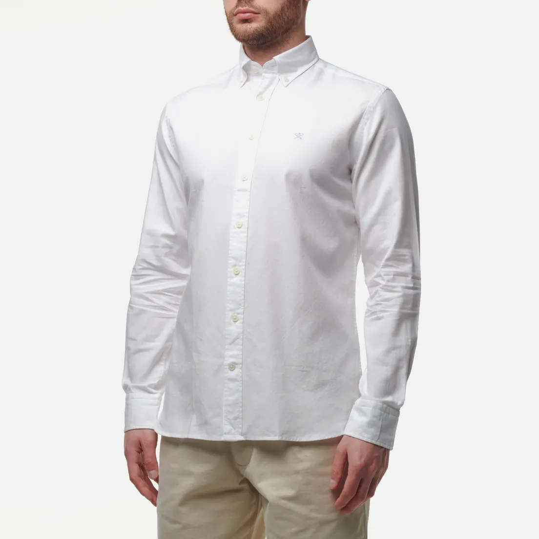 Hackett Мужская рубашка Garment Dyed Oxford Slim Fit Logo