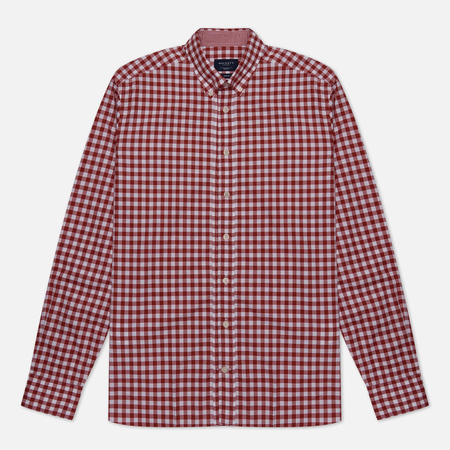 фото Мужская рубашка hackett large fine gingham, цвет красный, размер s