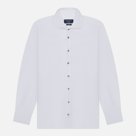 фото Мужская рубашка hackett piece dyed soft twill, цвет белый, размер s