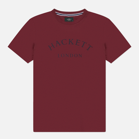 Мужская футболка Hackett Heritage Essential Signature Print, цвет бордовый, размер L