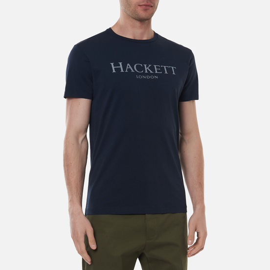 Мужская футболка Hackett London Logo Dark Navy