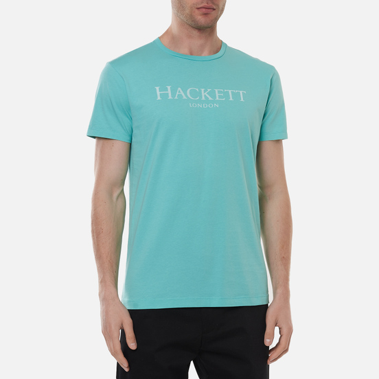 Мужская футболка Hackett London Logo Pool Blue