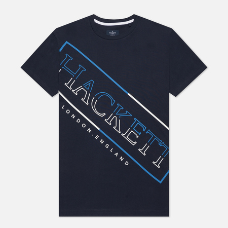 Мужская футболка Hackett Diagonal Logo Print, цвет синий, размер L