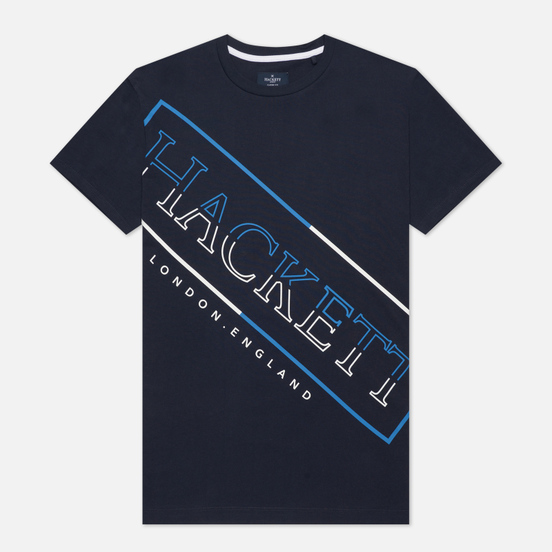 Мужская футболка Hackett Diagonal Logo Print Dark Navy