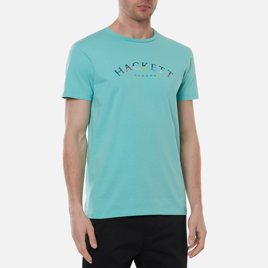 Мужская футболка Hackett London Color Logo Pool Blue