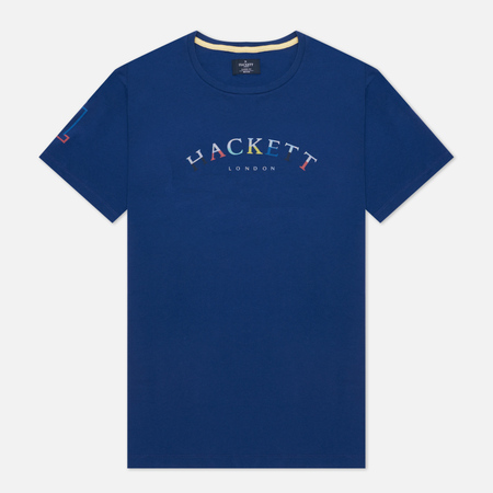 Мужская футболка Hackett London Color Logo, цвет синий, размер M