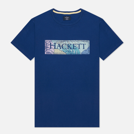 Мужская футболка Hackett Floral Logo Print, цвет синий, размер S