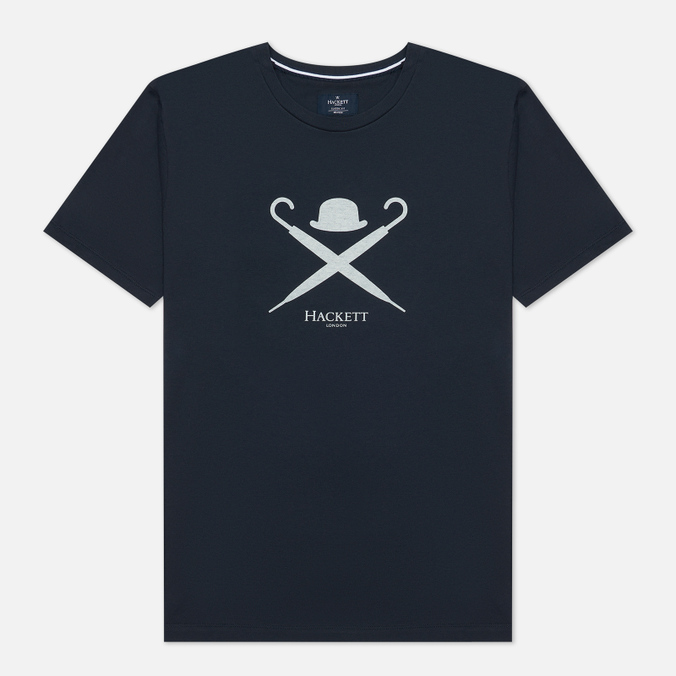 Мужская футболка Hackett, цвет синий, размер S HM500627-5EZ Large Logo - фото 1