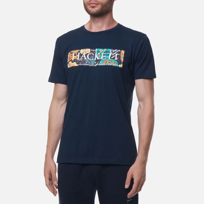 Мужская футболка Hackett, цвет синий, размер S HM500641-5RS Seaweed Print - фото 3