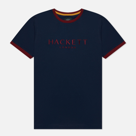 фото Мужская футболка hackett heritage classic embroidered, цвет синий, размер s