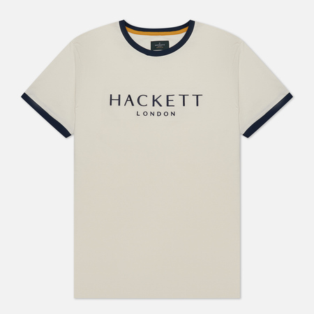 фото Мужская футболка hackett heritage classic embroidered, цвет белый, размер s