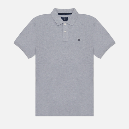 фото Мужское поло hackett slim fit logo, цвет серый, размер s