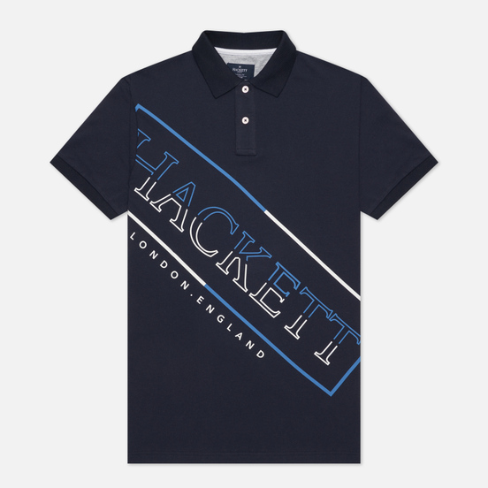 Мужское поло Hackett Graphic Lettering Dark Navy