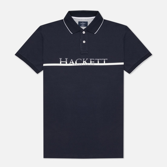 Мужское поло Hackett Graphic Logo Dark Navy